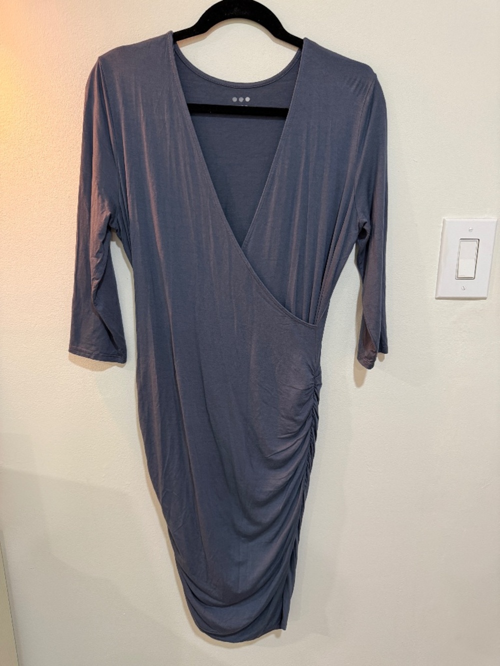 Three Dots Jersey Dress, LARGE, GREY/BLUE